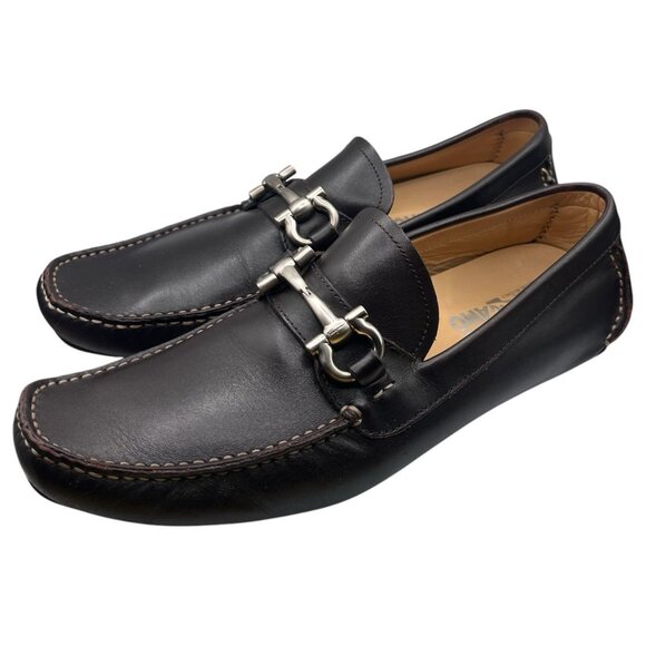 Salvatore Ferragamo Parigi Driving Shoes Dark Brown Leather  display picture 1